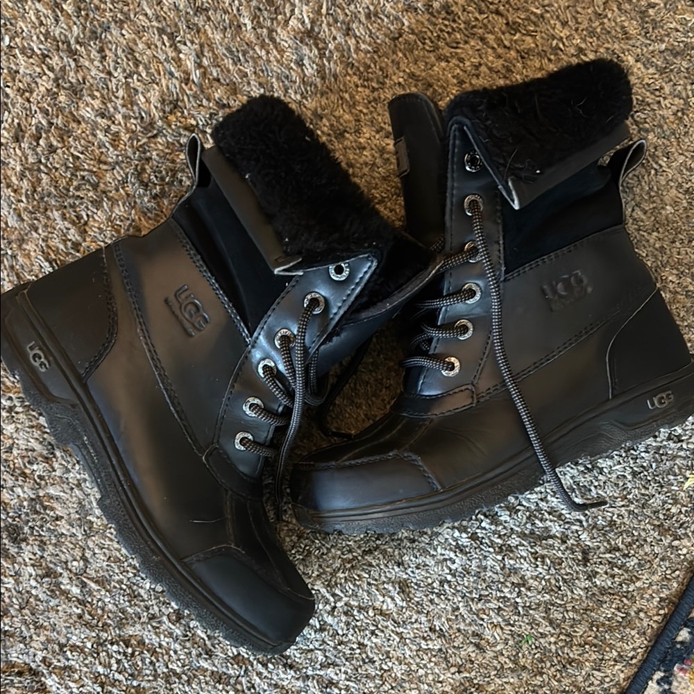 UGG Black Rain & Snow Boots with Rugged Design